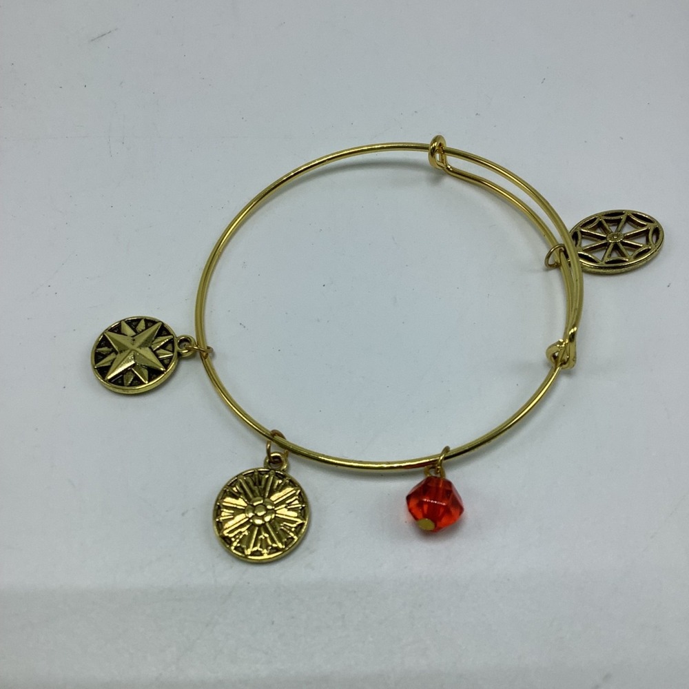 Alex & Ani‎ Star of Venus Charm Bangle Bracelet in Rafaelian Gold Finish